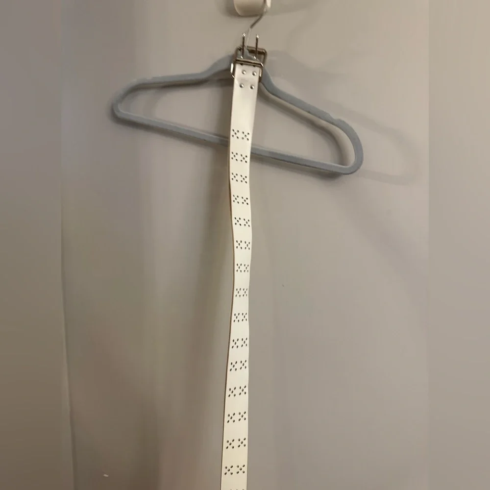 White Perforated Belt